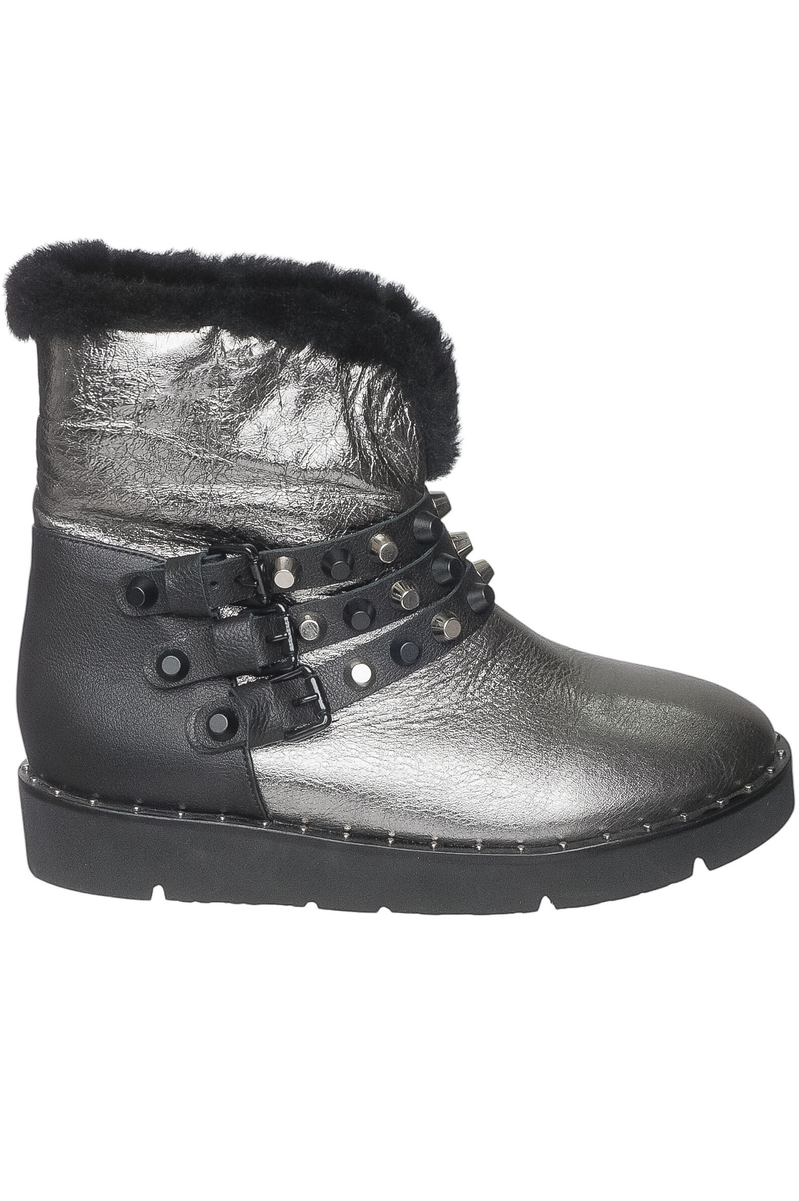 Ботинки жен. АРТ. 319-961, сереб,н.к/н.мех