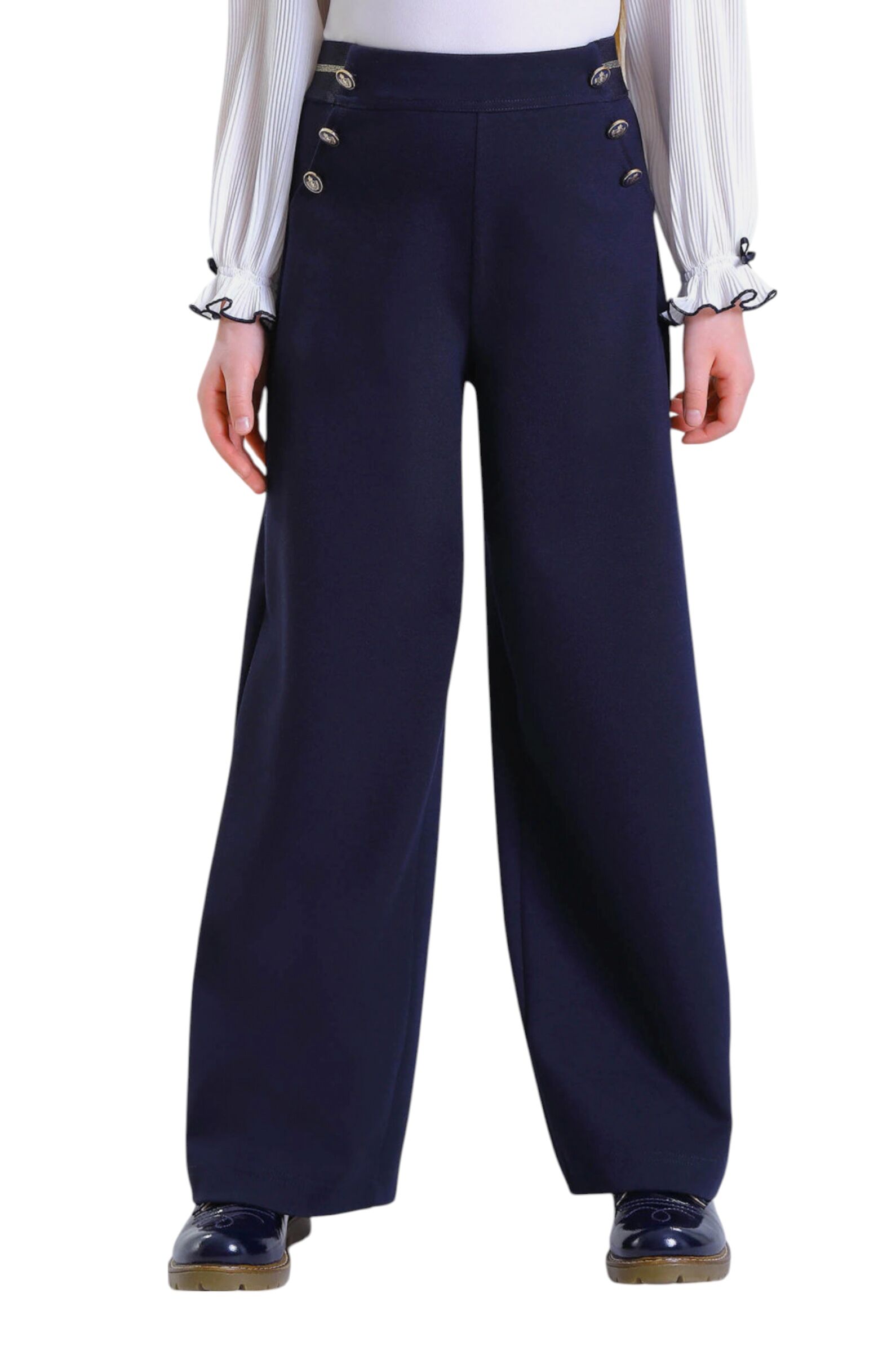 Брюки дев. АРТ.2280/1-525/524,син,вис-пэ-эл