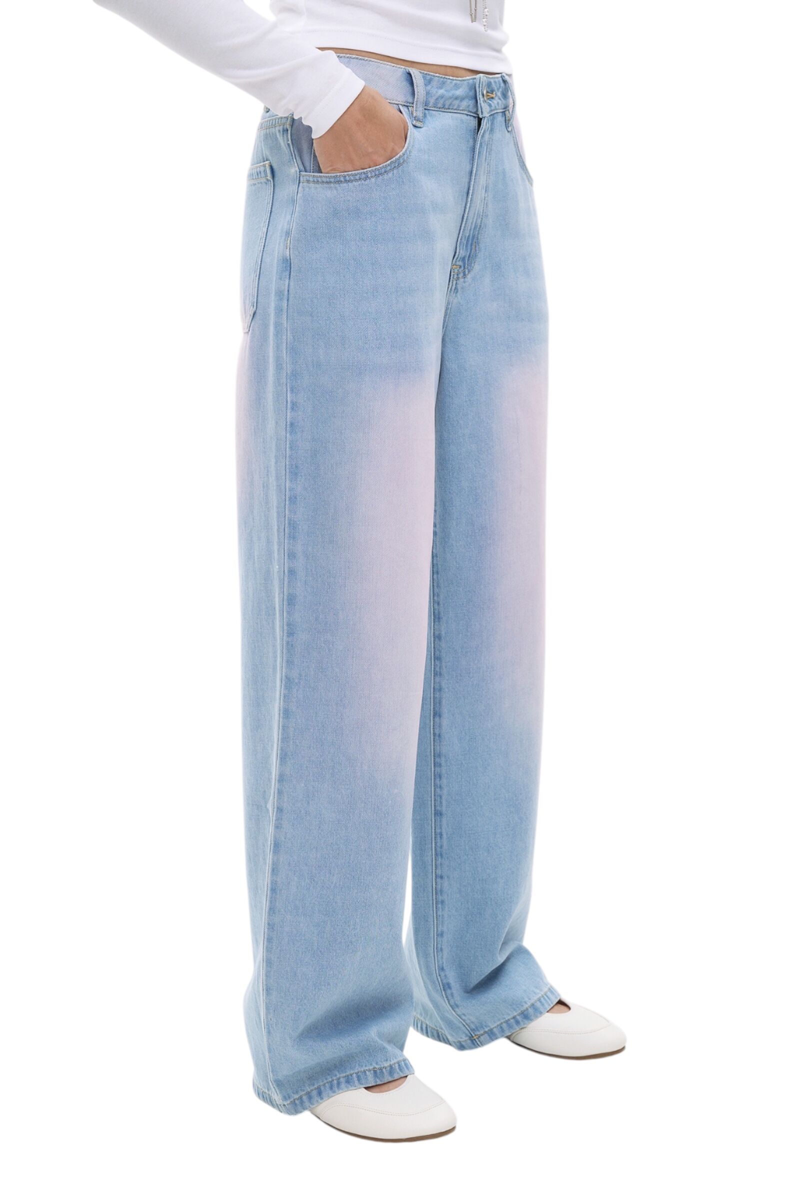 Джинсы дев. АРТ.AA237338,гол-роз,хл-пэ