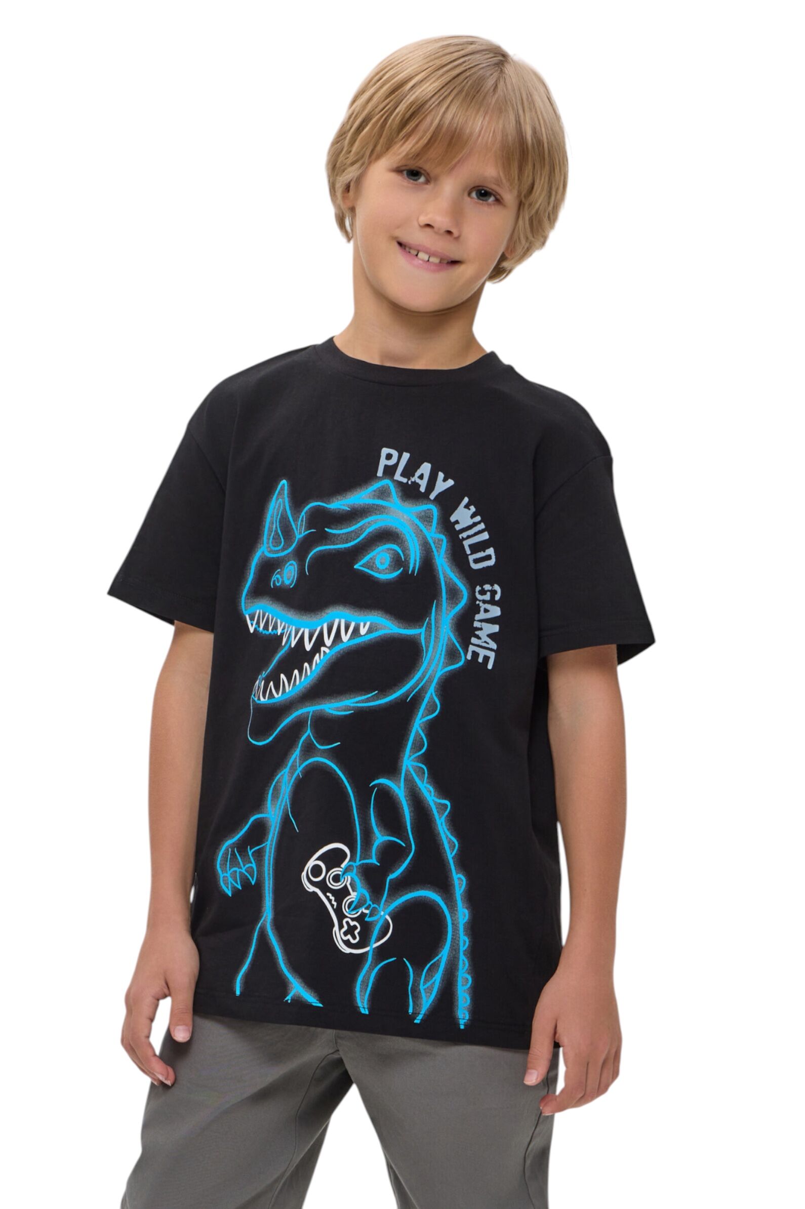 Футболка мал. АРТ.15.127,чер,хл-эл