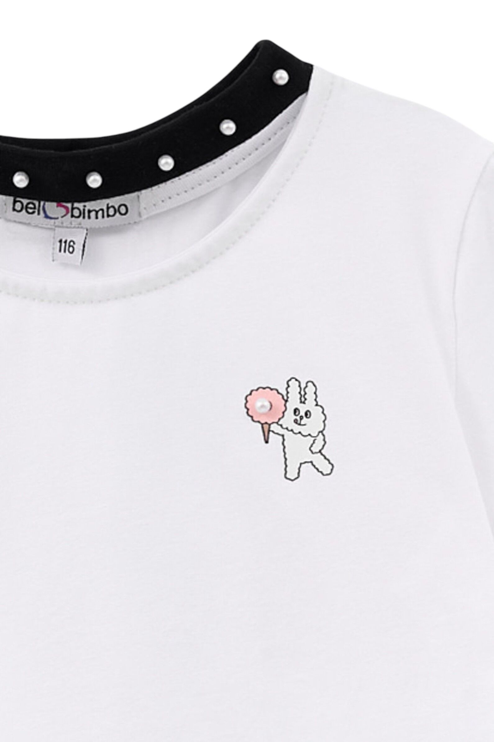 Футболка дев. АРТ.260059,чер-бел,хл-эл