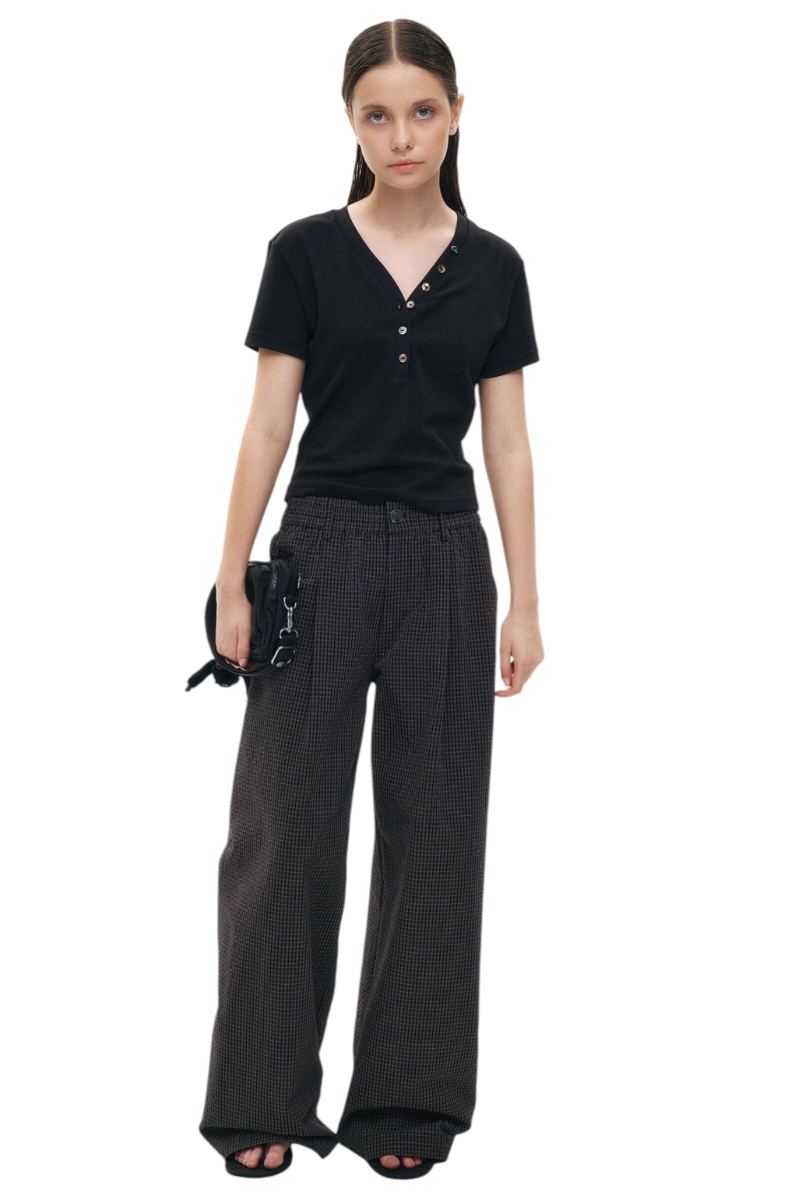 Футболка дев. АРТ.AA235046,чер,хл-эл