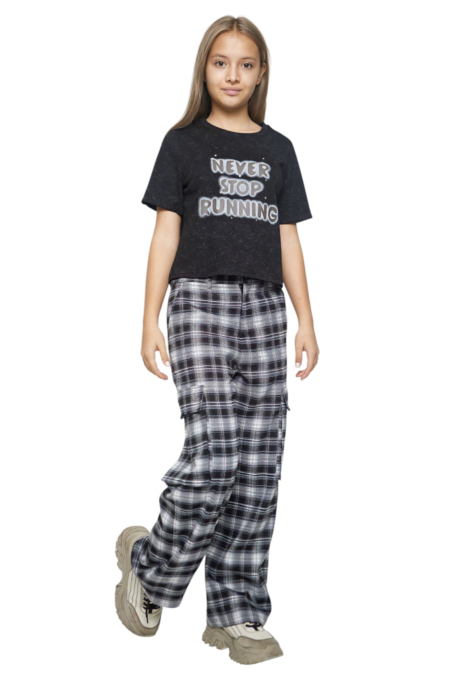 Футболка дев АРТ.G-TS25121,чер-сер,хл-эл