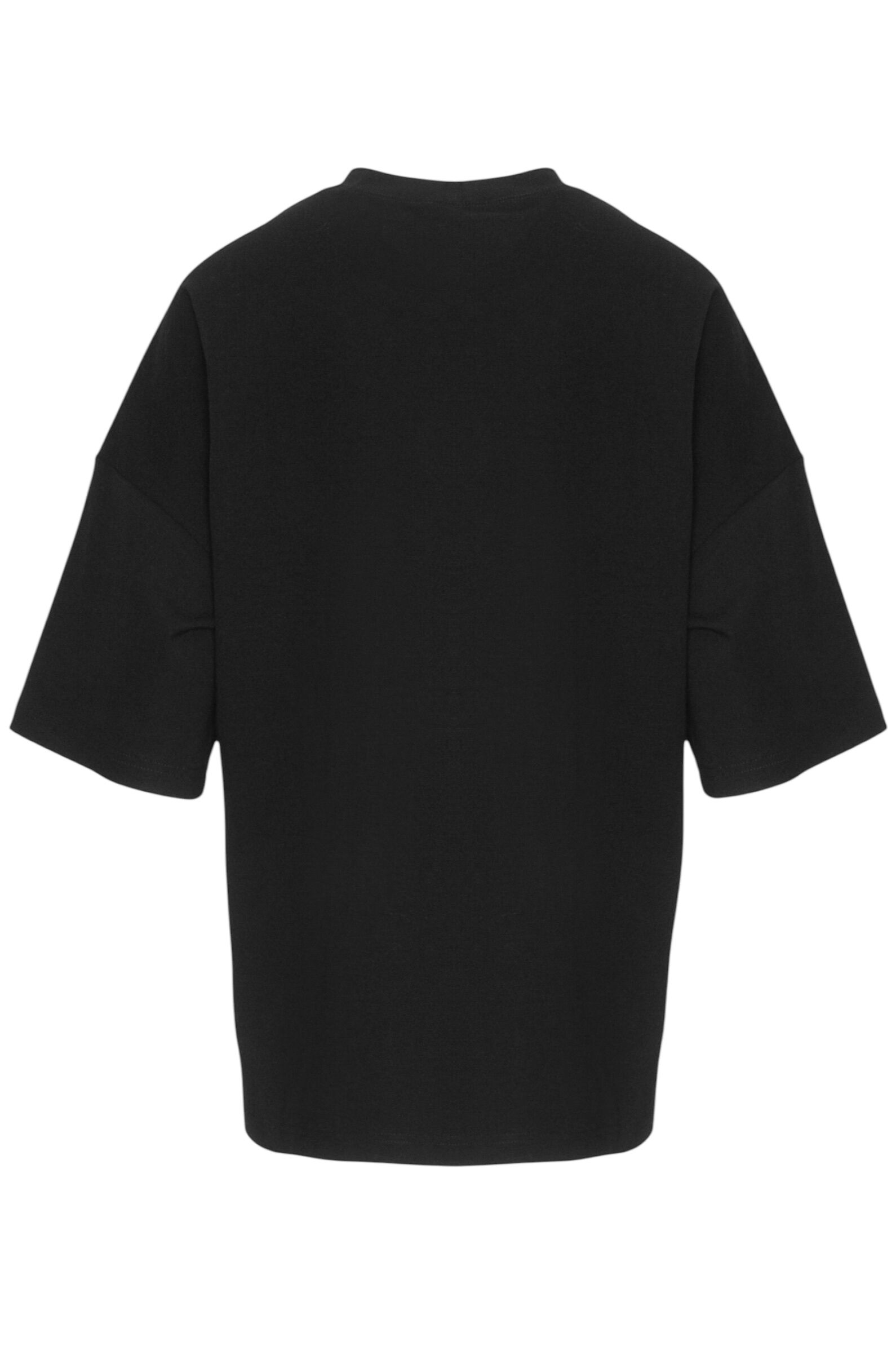 Футболка дев. АРТ.Oversaiz,чер,хл-полиэфир