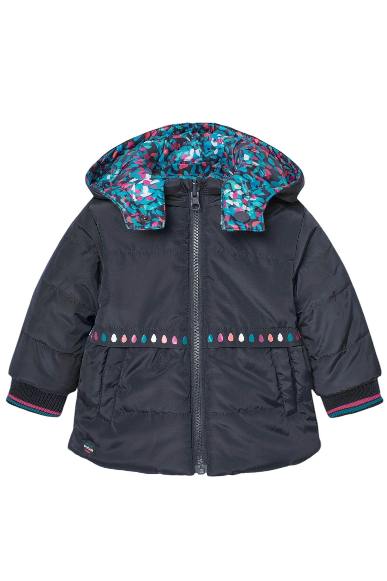 Куртка дев. АРТ.229182,чер-мул,пэ/пэ