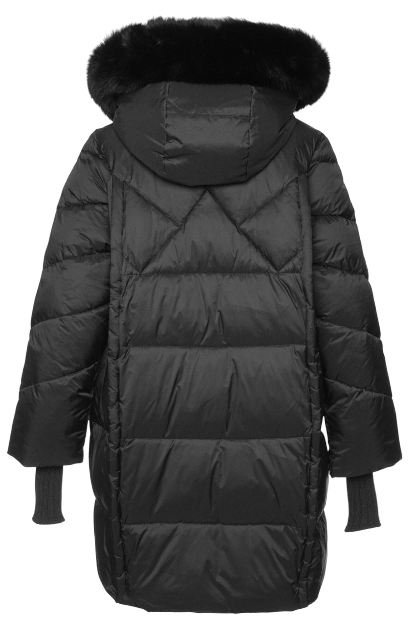 Пальто дев. АРТ.515BS,чер,нейл/пэ/биопух