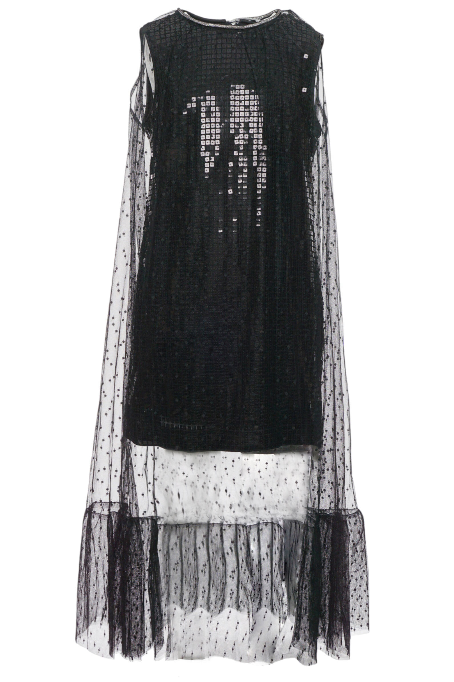 Платье дев. АРТ.1672.43,чер,пэ/хл