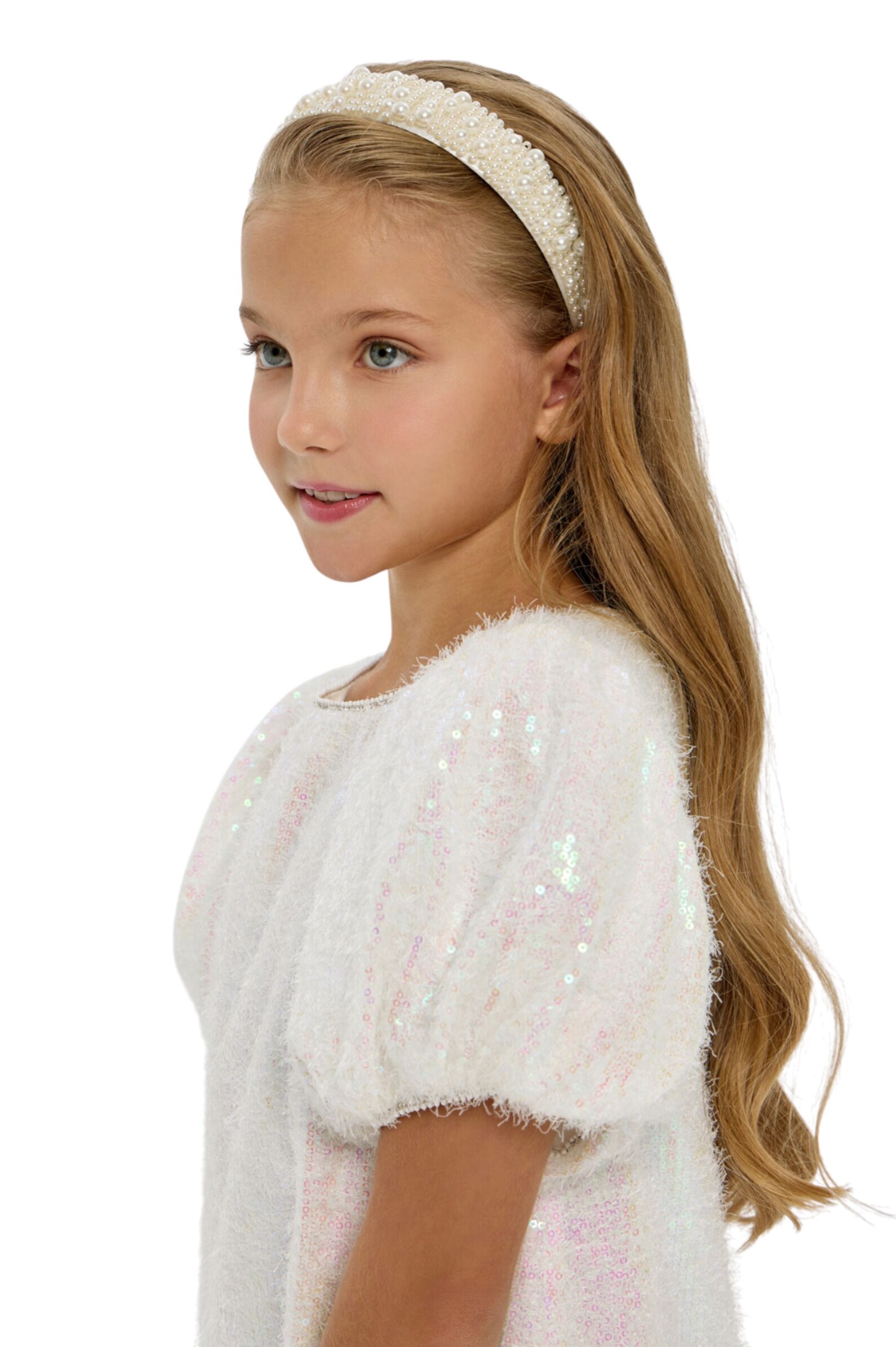 Платье дев. АРТ.1834.43,бел,пэ/хл