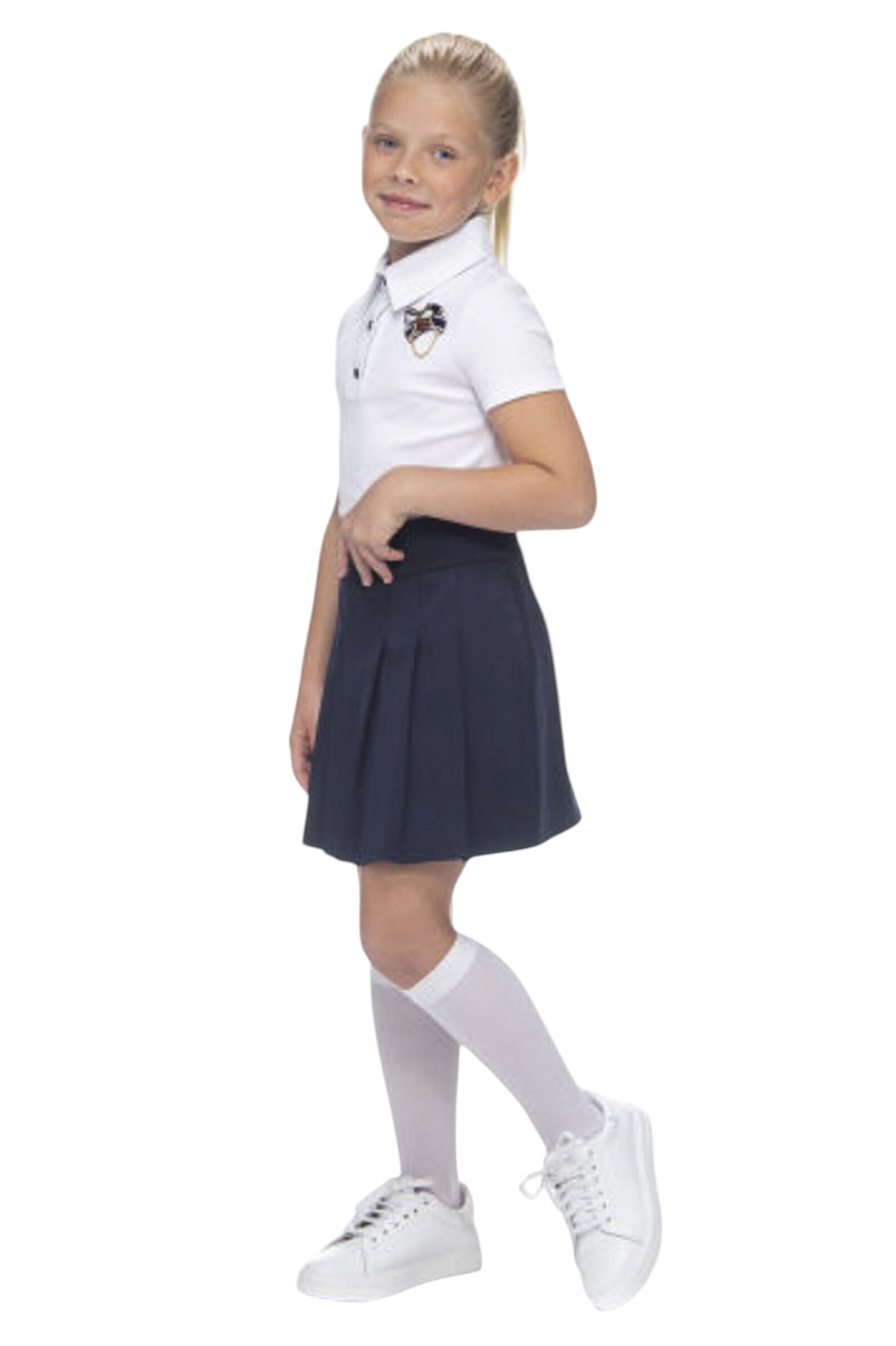 Поло дев. АРТ.LC25G-PL-1-white,бел,хл-пэ