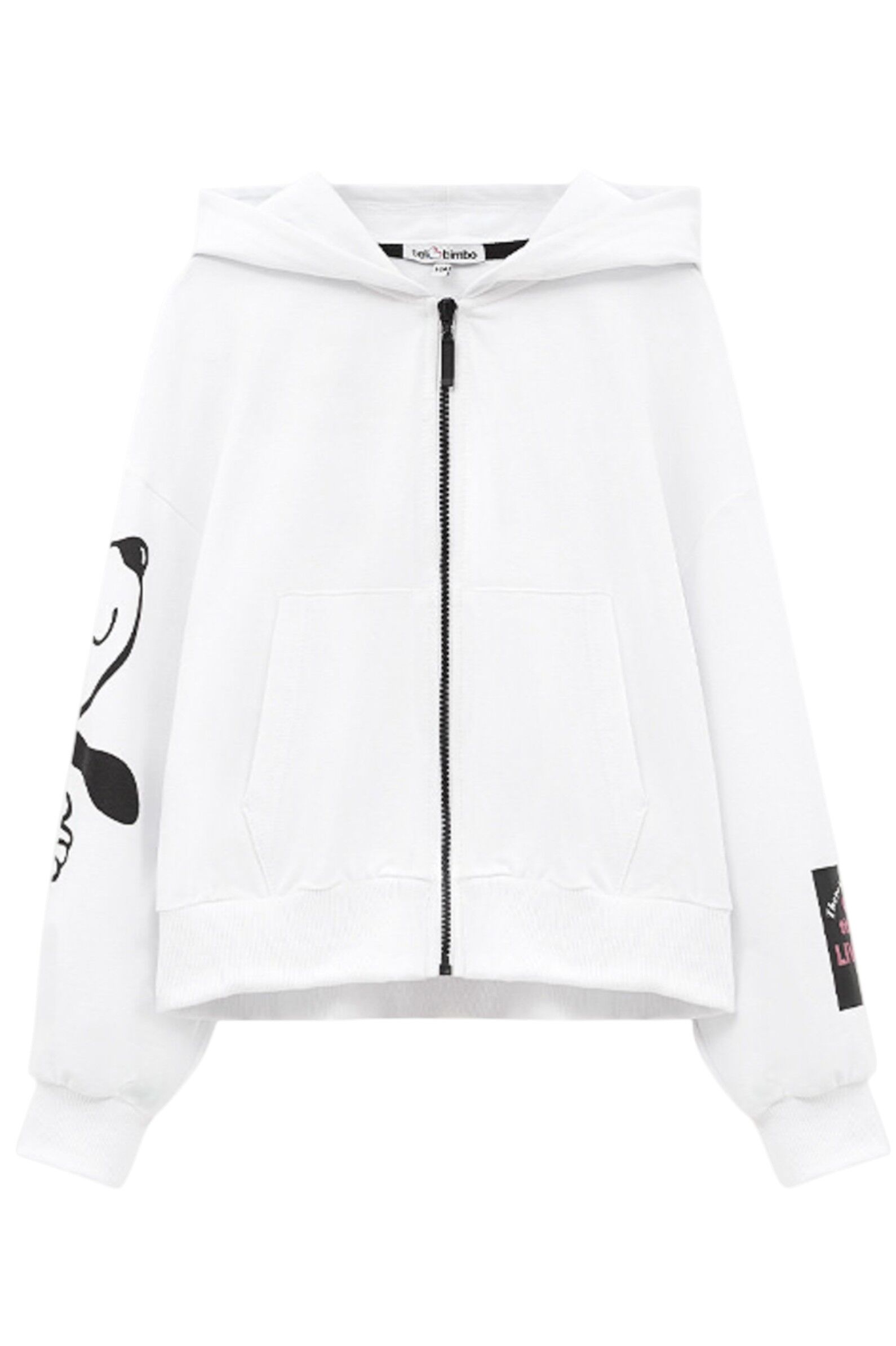 Толстовка дев. АРТ.260132,бел-чер,хл-эл