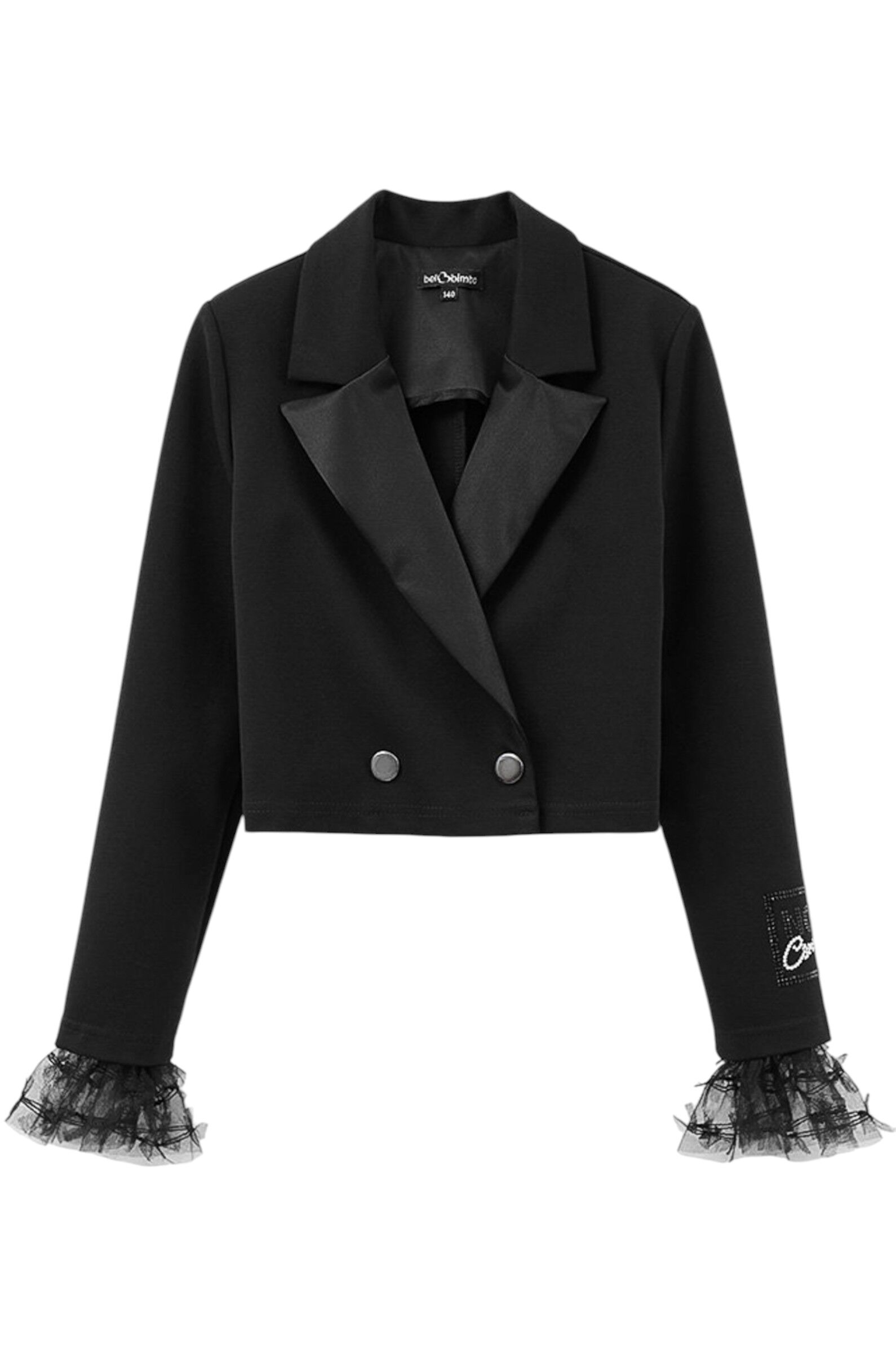 Жакет дев. АРТ.252233,чер,вис-нейл-эл